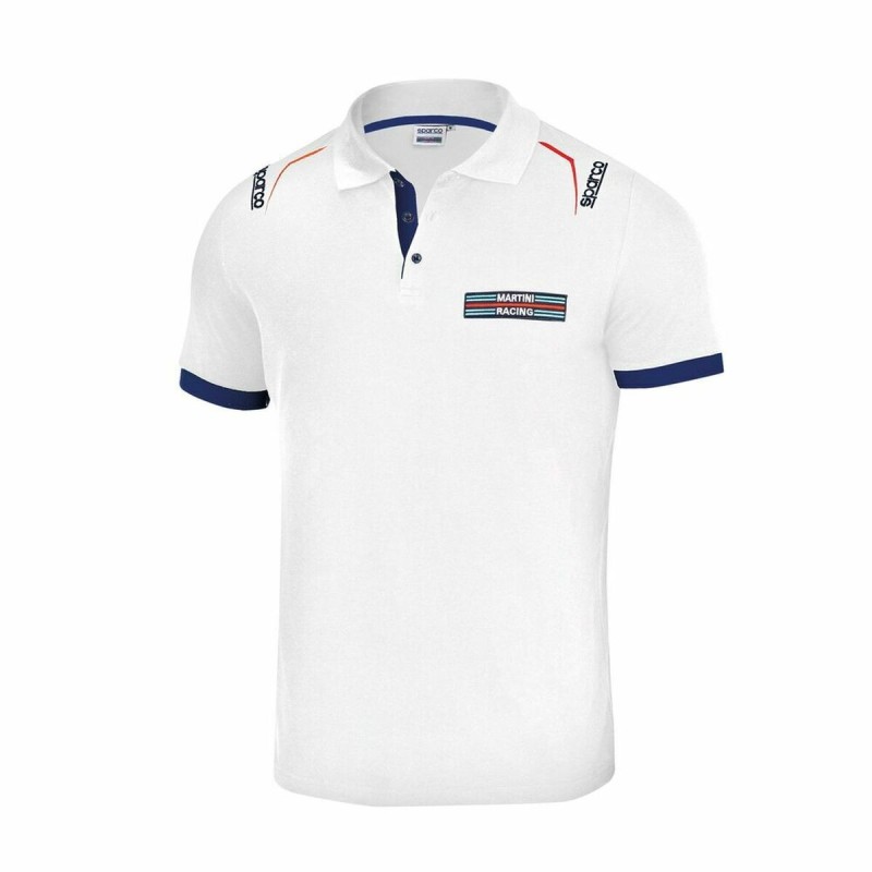 Polo à manches courtes homme Sparco Martini Racing Blanc XL