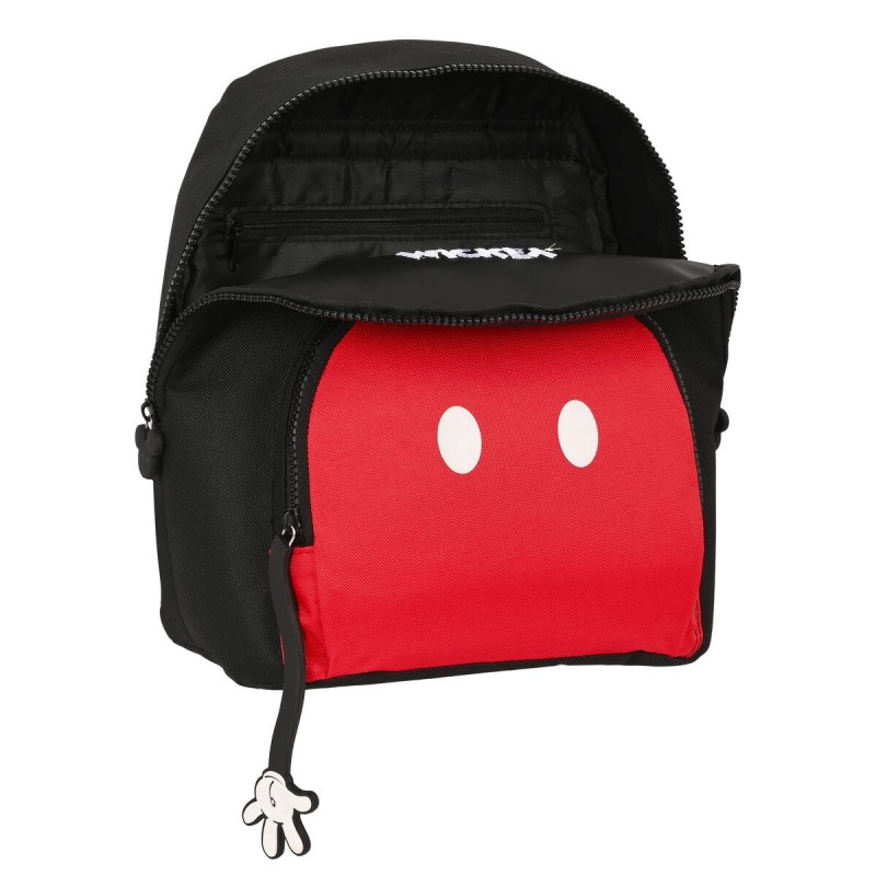 Sac à dos Casual Mickey Mouse Clubhouse Mickey mood Noir Rouge 25 x 30 x 13 cm