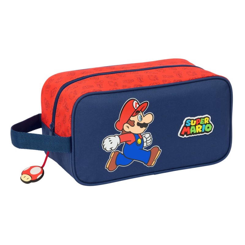 Range-Chaussures de Voyage Super Mario Trick Rouge Bleu foncé 29 x 15 x 14 cm