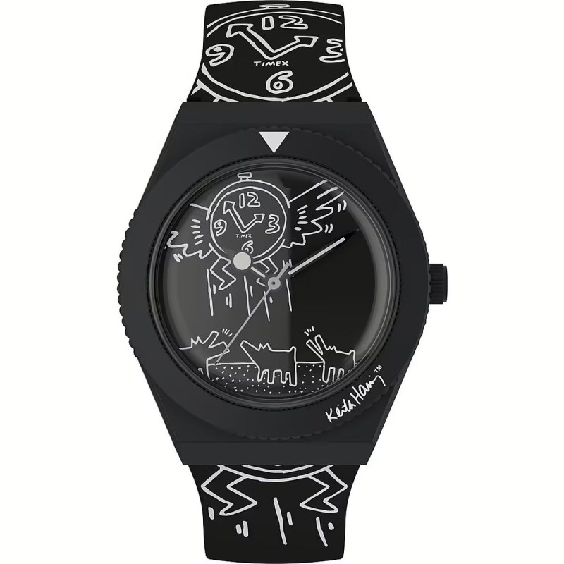 Montre Homme Timex Q X KEITH HARING SPECIAL EDT. Noir (Ø 38 mm)