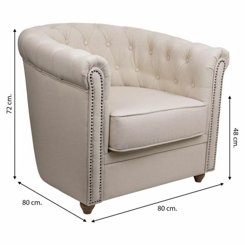 Fauteuil Alexandra House Living Beige 80 x 72 x 80 cm Rembourrage