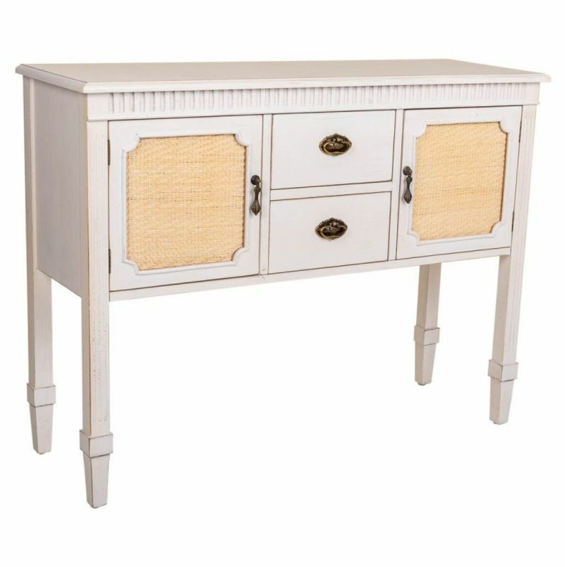 Buffet Alexandra House Living Blanc Rotin Bois d'épicéa 36 x 82 x 108 cm