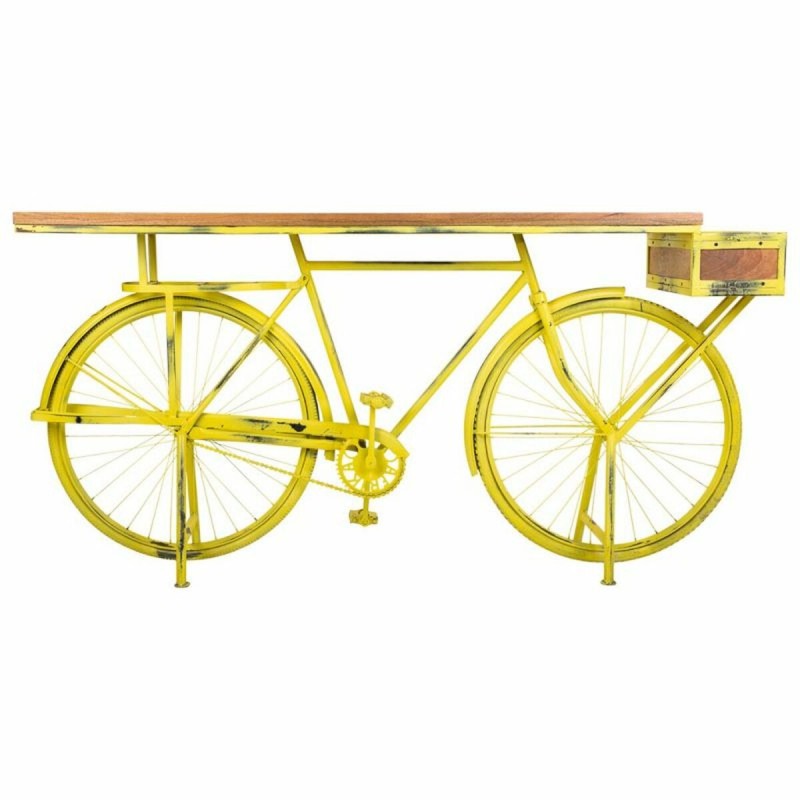 Meuble d'Entrée Alexandra House Living Bike Jaune Fer Bois de manguier 46 x 93 x 187 cm