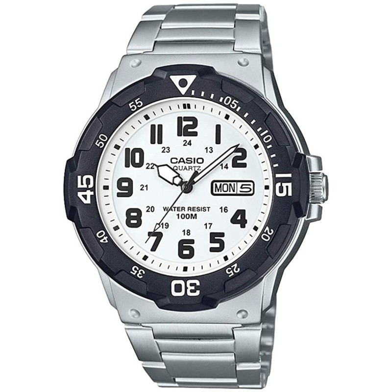 Montre Homme Casio DIVER 100M Blanc Argenté (Ø 44