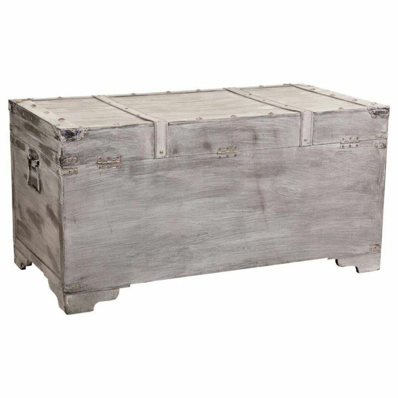 Coffre Alexandra House Living Gris PVC Bois Métal 45 x 45 x 90 cm Estilo vintage