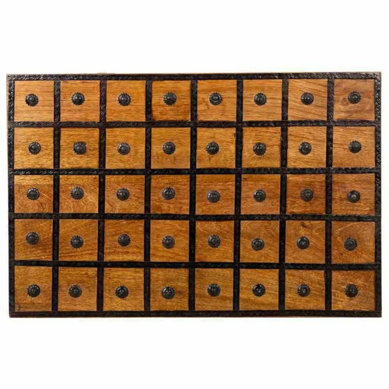 Coffre Alexandra House Living Marron Métal Bois de manguier 40 x 30 x 60 cm Style artisanal