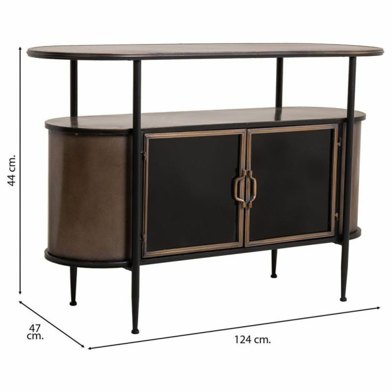 Buffet Alexandra House Living Marron Métal verre 42 x 80 x 121 cm