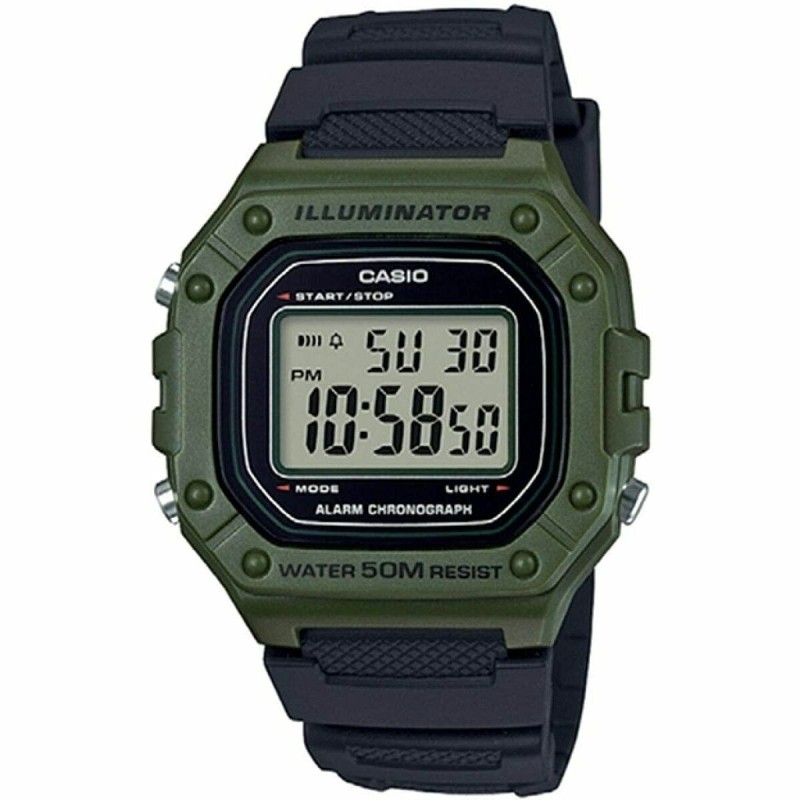 Montre Homme Casio W-218H-3AVEF Noir Vert