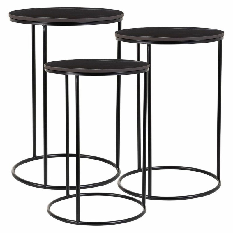 Jeu de 2 tables Alexandra House Living Noir Fer Bois MDF 39 x 57 x 39 cm