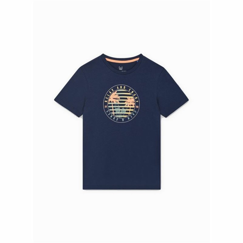 T shirt à manches courtes Enfant Jack & Jones Jjsummer Smu Vibe Tee Blue marine