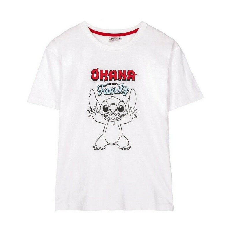 T-shirt à manches courtes femme Stitch Blanc