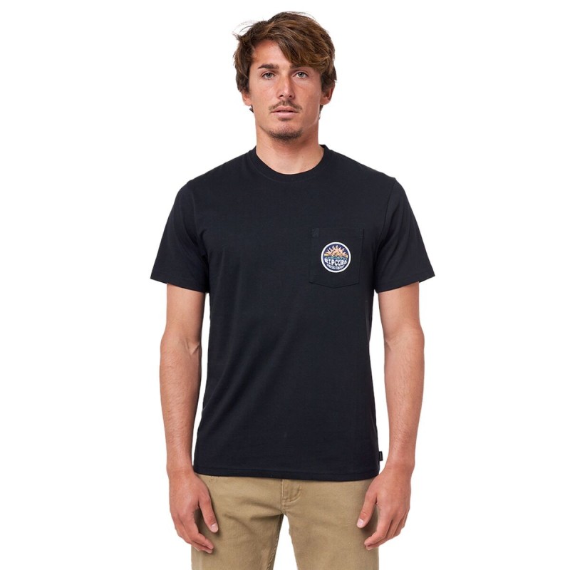 T-shirt à manches courtes homme Rip Curl Horizon Badge Noir Homme