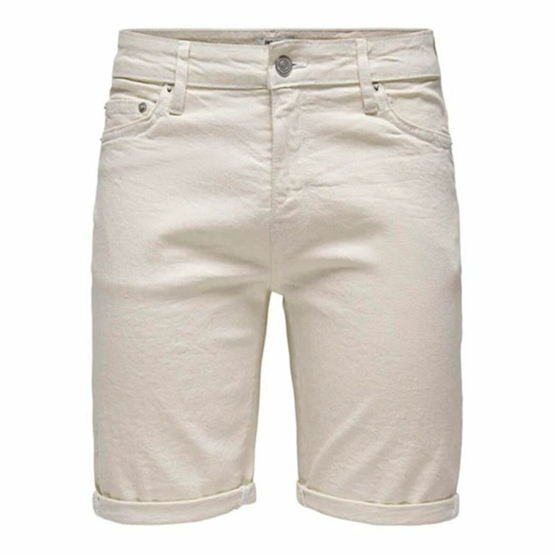 Shorts pour Hommes Only & Sons Onsply 9296 Ecru Beige