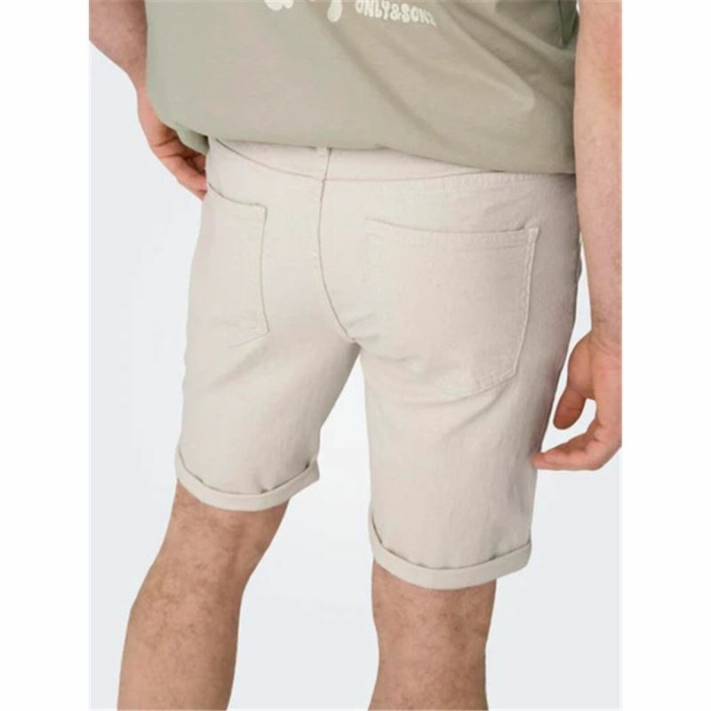 Shorts pour Hommes Only & Sons Onsply 9296 Ecru Beige