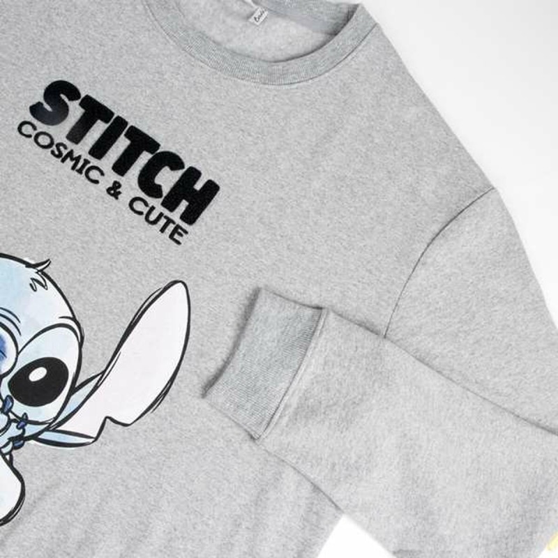 Sweat sans capuche unisex Stitch Gris