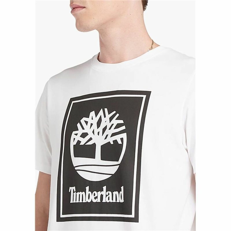 T-shirt à manches courtes homme Timberland Stack Logo Blanc