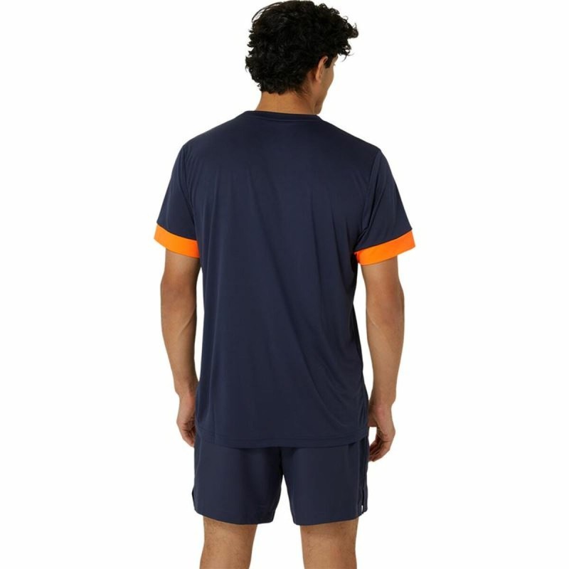 Maillot de Corps de Sport à Manches Coupe Asics Court Ss Top Bleu Blue marine Tennis