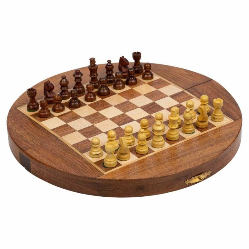 Jeu d'Échecs Alexandra House Living Marron Bois d'acacia 23 x 1 x 23 cm Magnétique