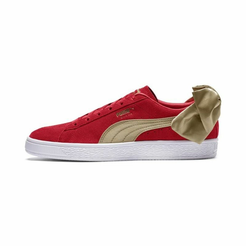 Baskets Casual pour Femme Puma Sportswear Suede Bow Varsity Rouge