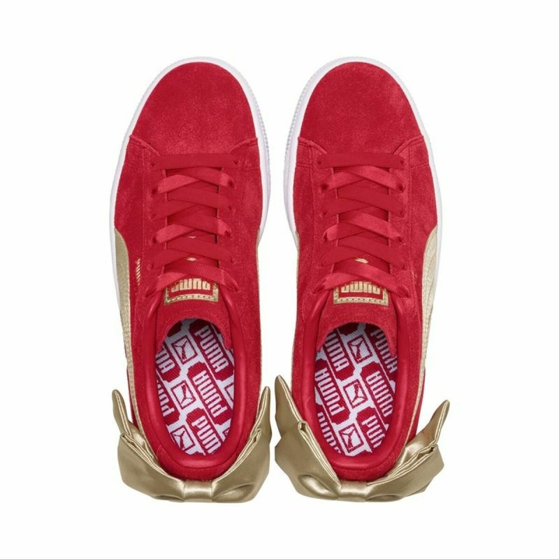 Baskets Casual pour Femme Puma Sportswear Suede Bow Varsity Rouge