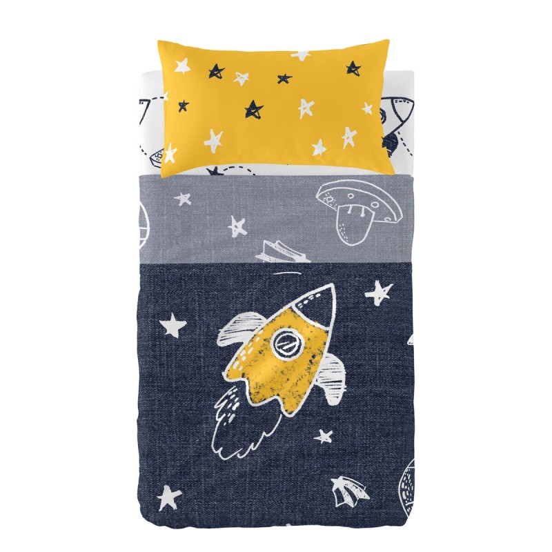 Jeu de draps HappyFriday Mr Fox Starspace Multicouleur Lit de bébé 2 Pièces