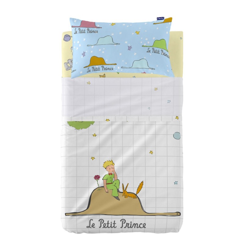 Jeu de draps HappyFriday Le Petit Prince Imagination Multicouleur Lit de bébé 2 Pièces