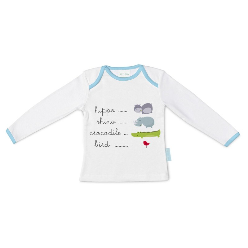 T-shirt à Manches Longues Enfant HappyFriday Mr Fox Hippo Multicouleur 12-18 Mois