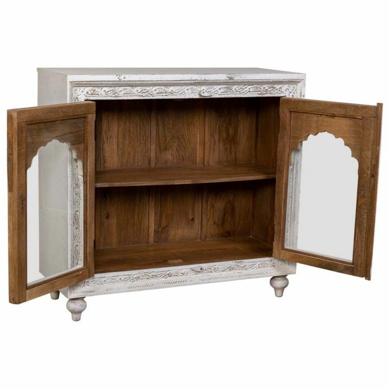 Meuble d'Entrée avec Tiroirs Alexandra House Living Crème Bois de manguier 43 x 107 x 101 cm