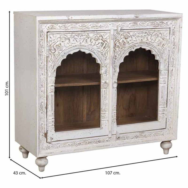 Meuble d'Entrée avec Tiroirs Alexandra House Living Crème Bois de manguier 43 x 107 x 101 cm