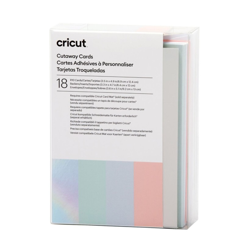 Cartes de découpe pour plotter de découpe Cricut Pastel R10 (18 Unités)