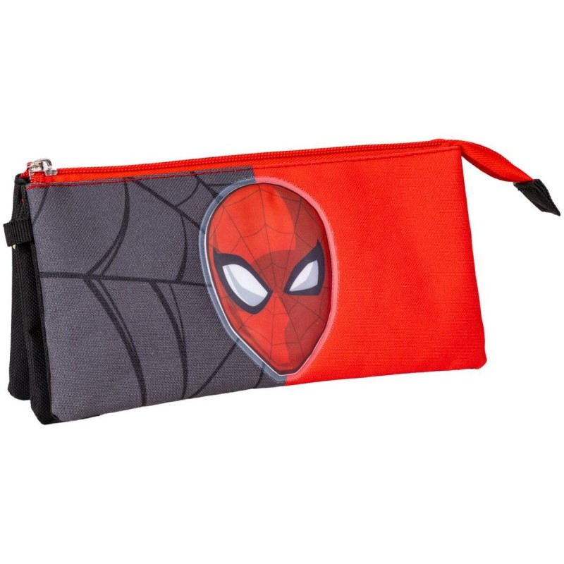 Trousse Fourre-Tout Triple Spider-Man Rouge Noir 22