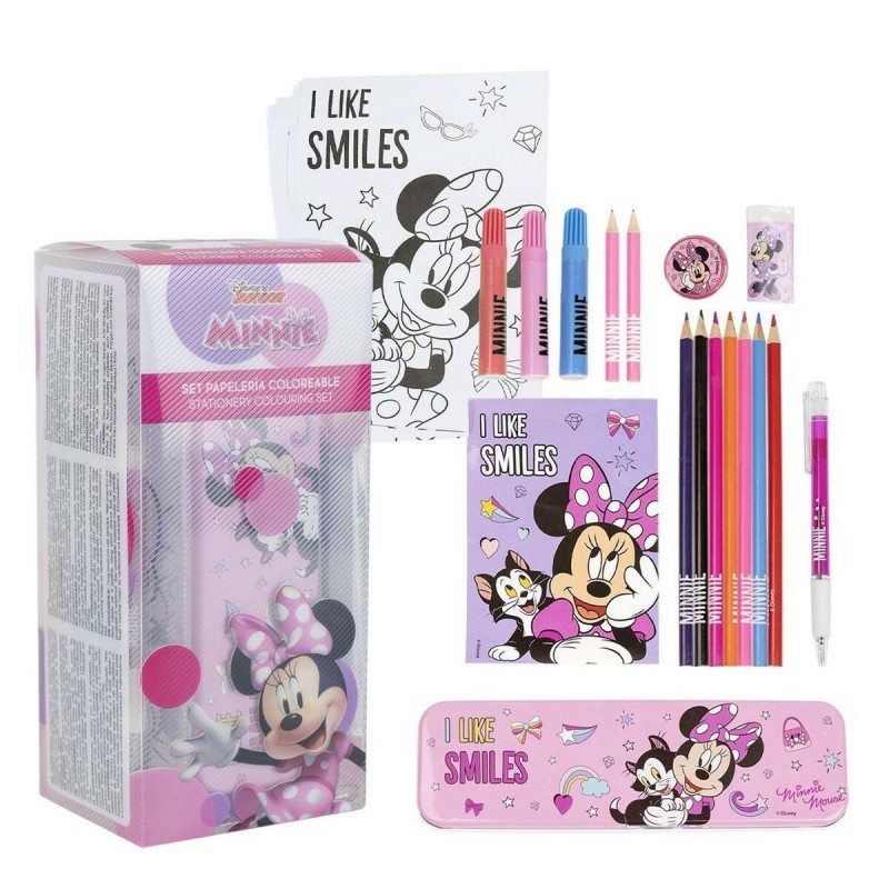 Ensemble de Papeterie Minnie Mouse 25 Pièces Rose