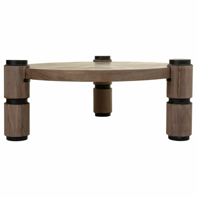 Table Basse Alexandra House Living Marron Bois Fer Tôle Bois d'épicéa 110 x 46 x 110 cm