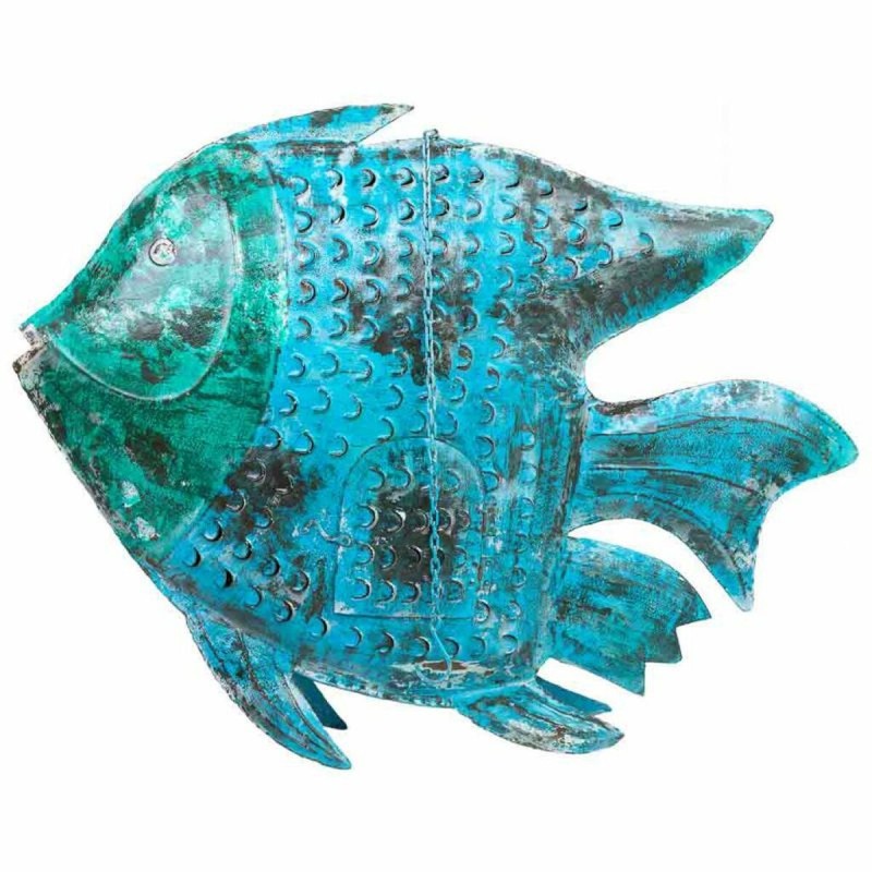 Figurine Décorative Alexandra House Living Bleu Bois de manguier Poisson 10 x 80 x 105 cm