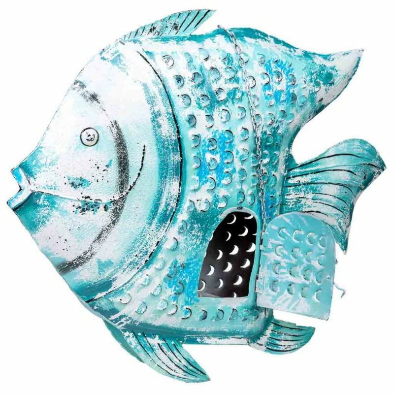 Figurine Décorative Alexandra House Living Bleu Bois de manguier Poisson 15 x 83 x 107 cm