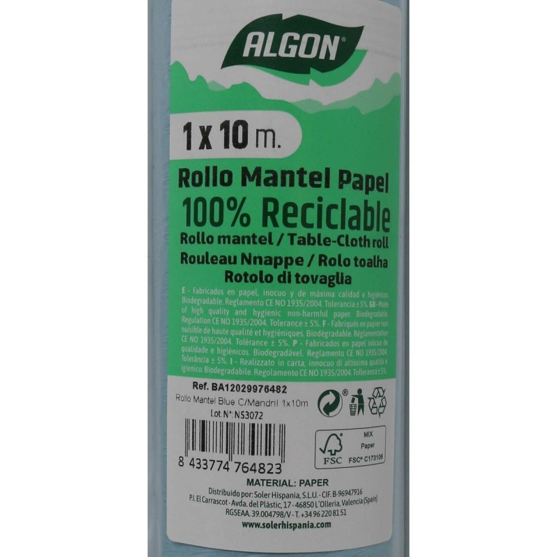 Nappe en rouleau Algon Bleu 1 x 10 m (12 Unités)