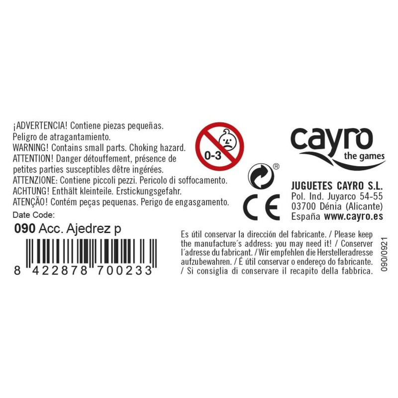 Pièces du jeu d'échec Cayro 150.9 Plastique