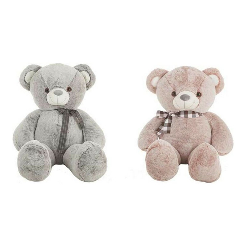 Ours en peluche Gris Rose Polyester Acrylique 75 cm