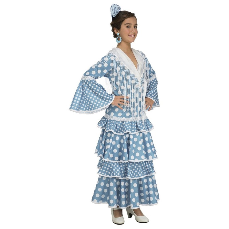 Déguisement pour Enfants My Other Me Huelva Danseuse de Flamenco 7-9 Ans Turquoise