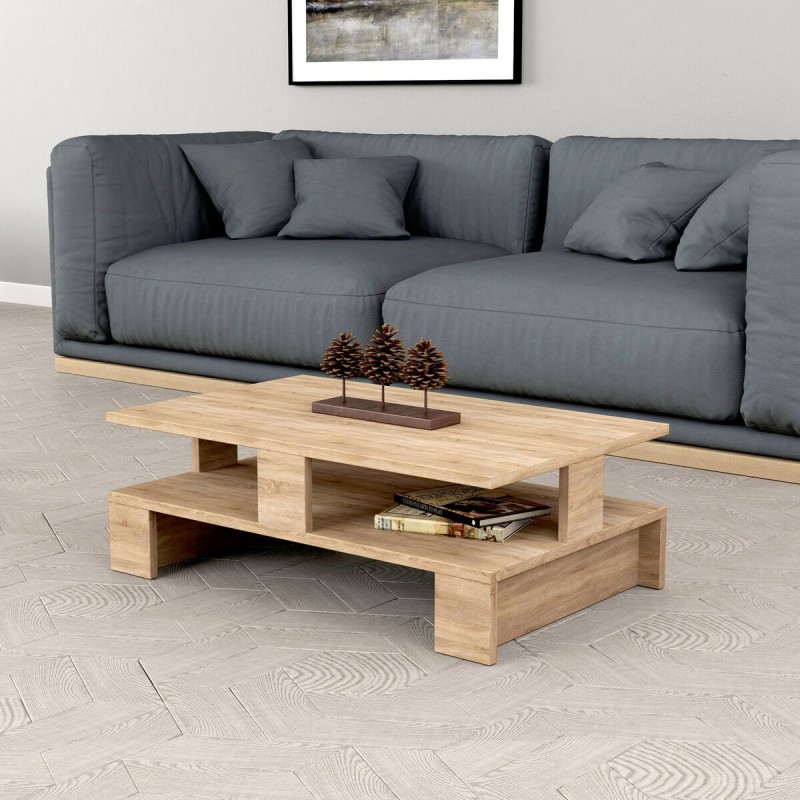 Table Basse Alexandra House Living Chêne Bois MDP 80 x 28 x 50 cm Double hauteur