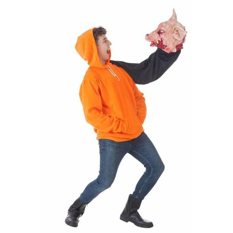 Déguisement pour Adultes Halloween Cochon sudadera Orange (2 Pièces)