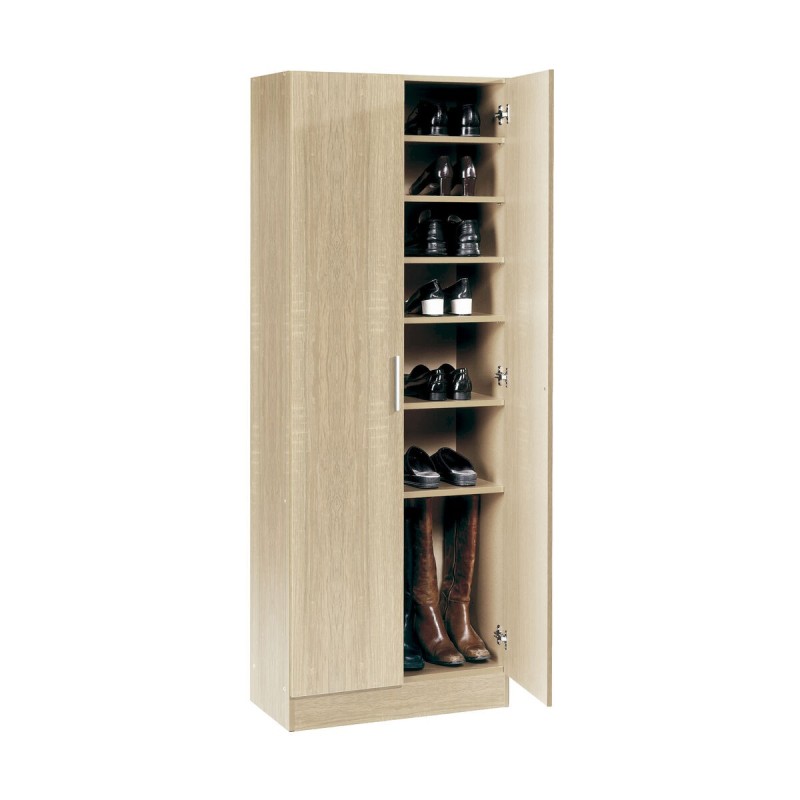 Armoire à chaussures Alexandra House Living Marron Clair 59 x 171 x 35 cm 2 portes 7 Etagères