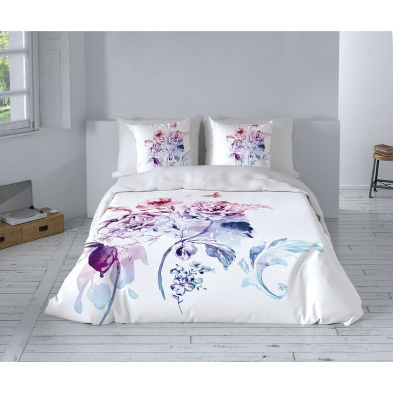 Parure de couette Hosteline Kobe Bleu Lit ½ persones 3 Pièces