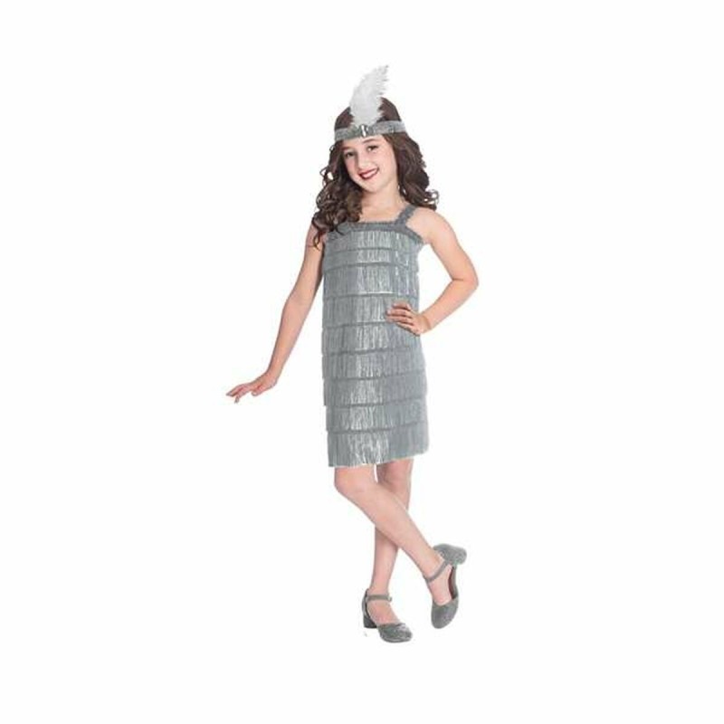 Déguisement pour Enfants Silver Flapper 8-10 Ans Argenté (2 Pièces)