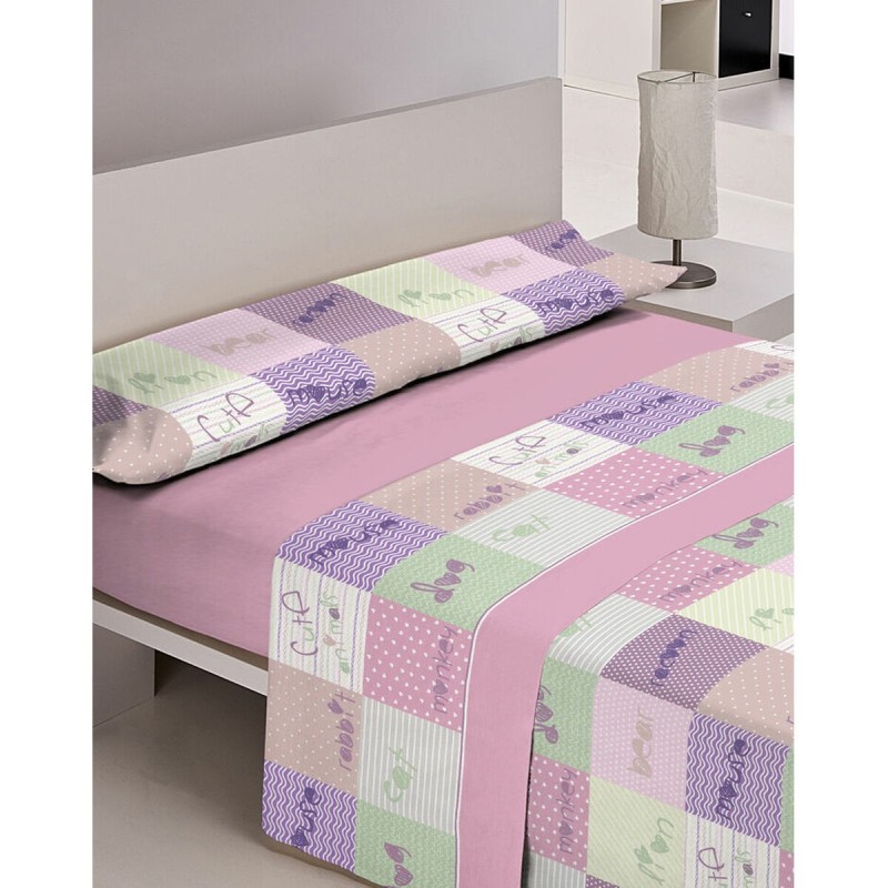 Parure de couette Hosteline CUTE Rose Lit 1 persone 2 Pièces