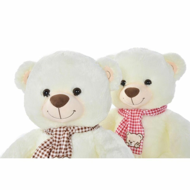 Ours en peluche DKD Home Decor Rouge Blanc Bordeaux Enfant 20 x 20 x 50 cm (2 Unités)