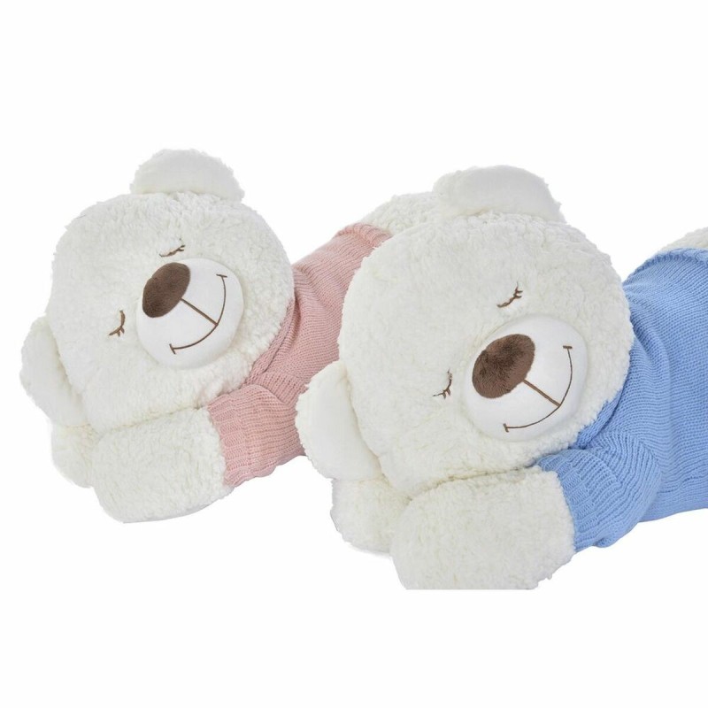 Ours en peluche DKD Home Decor 70 x 30 x 30 cm Bleu Rose Blanc Enfant (2 Unités)