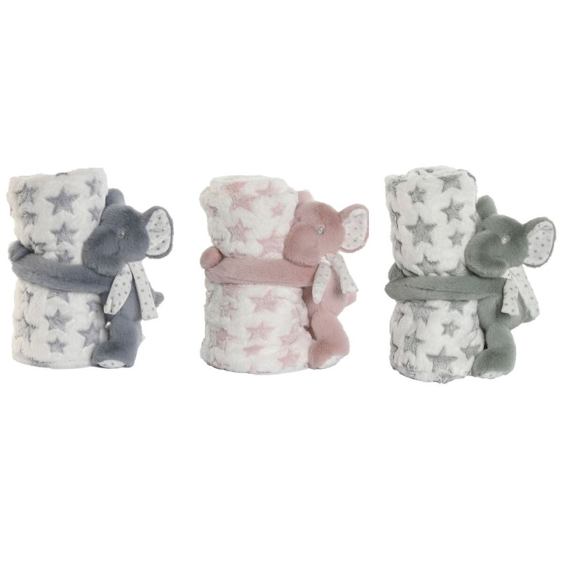 Coffret Bébé Home ESPRIT Bleu Vert Rose Polyester (3 Unités)