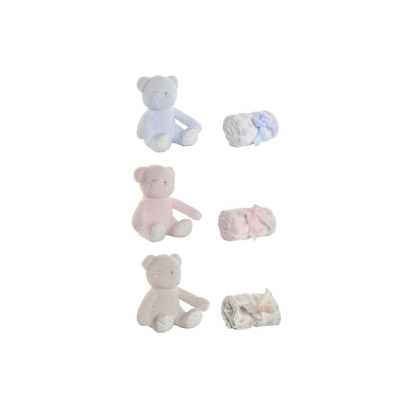 Coffret Bébé Home ESPRIT Bleu Beige Rose Polyester (3 Unités)