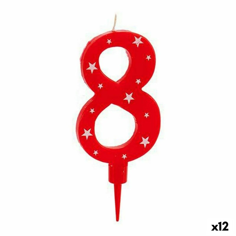 Bougie Anniversaire Numéro 8 (12 Unités)